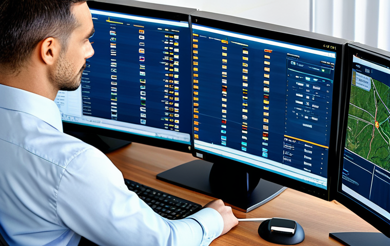 Efficient Fleet Management**

"A transport manager using a sophisticated fleet management software on a computer, displaying real-time vehicle tracking, maintenance schedules, and route optimization data, professional attire, modern office environment, fully clothed, safe for work, appropriate content, perfect anatomy, natural proportions, high-quality rendering, professional."

**