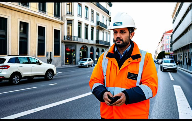 교통직 경력 개발과 자격증의 가치 - **Traffic Engineer in Lisbon:** "A professional traffic engineer, wearing a smart casual outfit, ins...