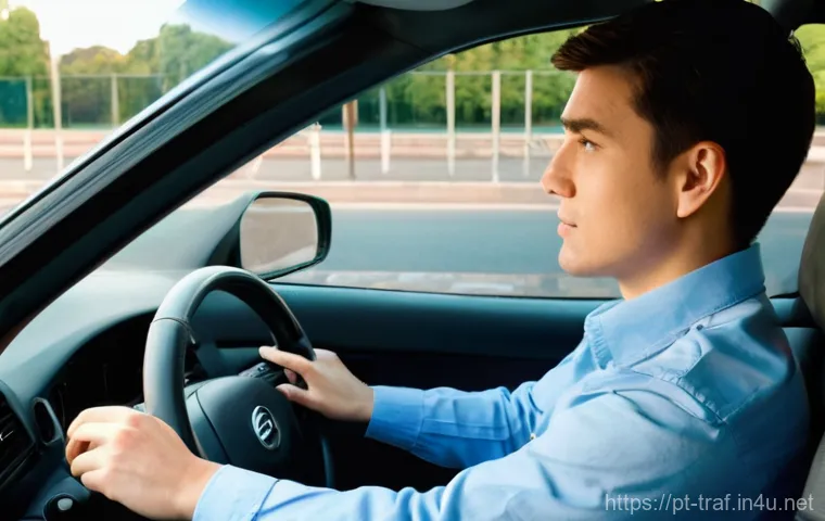 교통 자격증 실기시험 팁 - **Prompt:** A calm young adult, appearing around 18-20 years old, with neat, casual clothing suitabl...