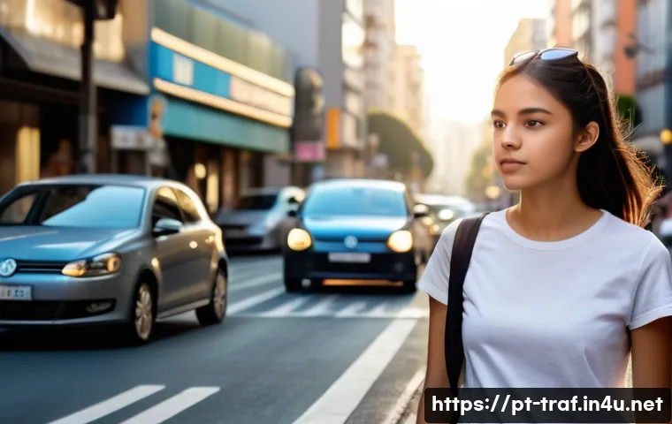 교통분야 실기시험 대비 전략 - **Prompt:** A young woman in her early 20s is carefully performing a "baliza" (parallel parking mane...