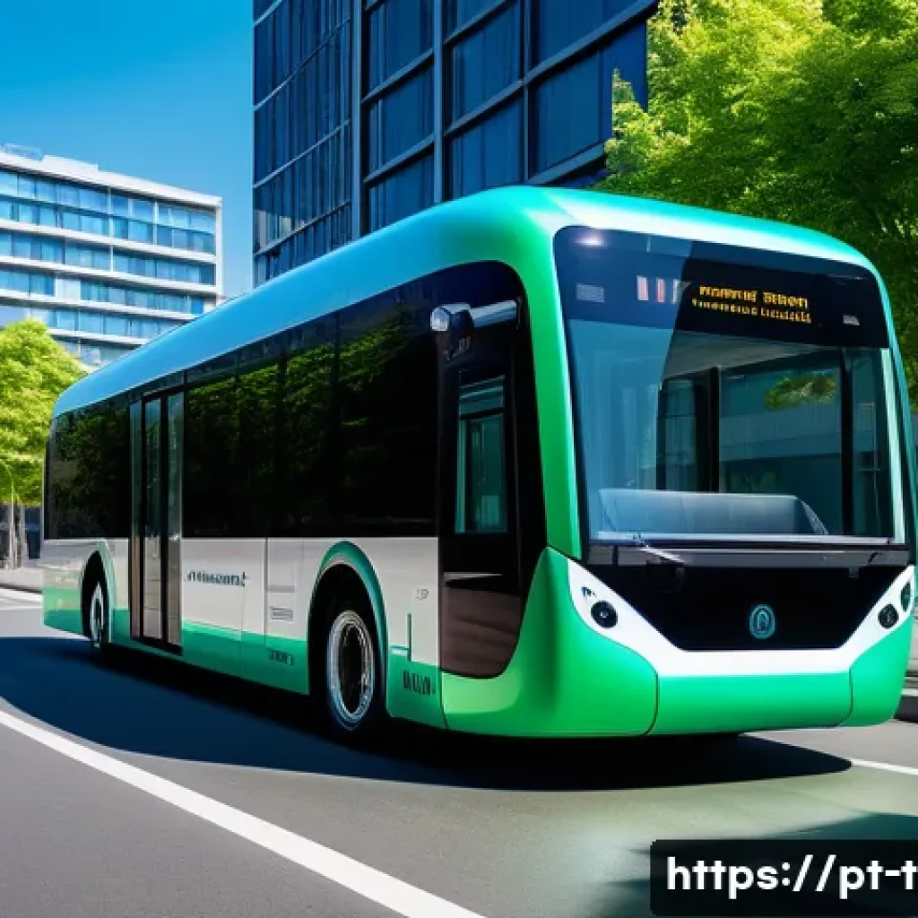 교통분야 직업군 전망 - A futuristic urban scene showcasing autonomous electric buses and delivery drones operating seamless...