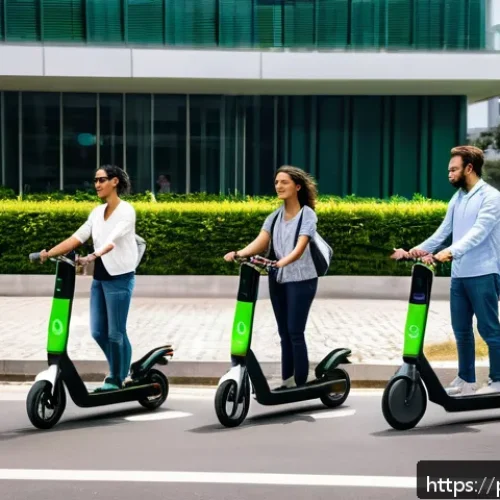 교통산업의 변화와 자격증의 역할 - A modern Brazilian urban street scene featuring diverse people interacting with various electric mob...